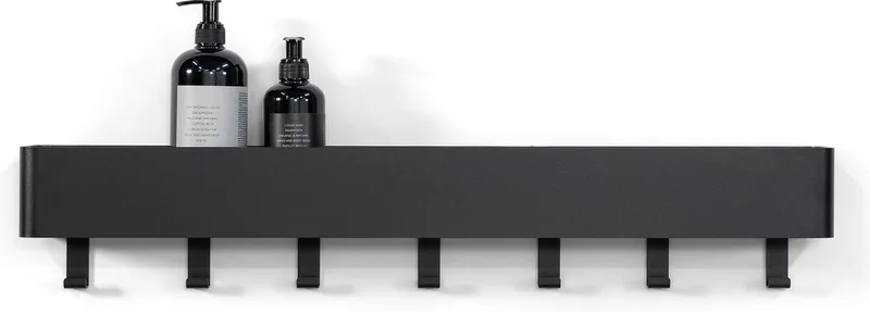 kapstok Multi 7 - 7 haken - Staal von Spinder Design in Schwarz – Produktfoto