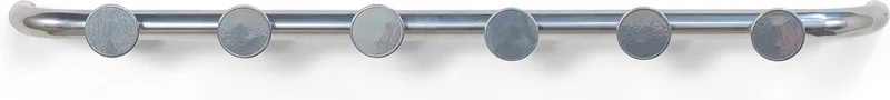 kapstok Retro 6 Kapstok - Groovy Chrome - 6 haken - Staal by Spinder Design in Nikkel – product photo