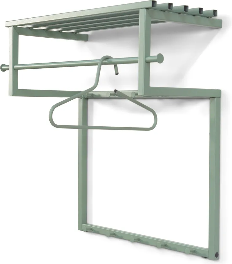 kapstok Rizzoli - 10 haken - Staal van Spinder Design in Dusty Green – productfoto