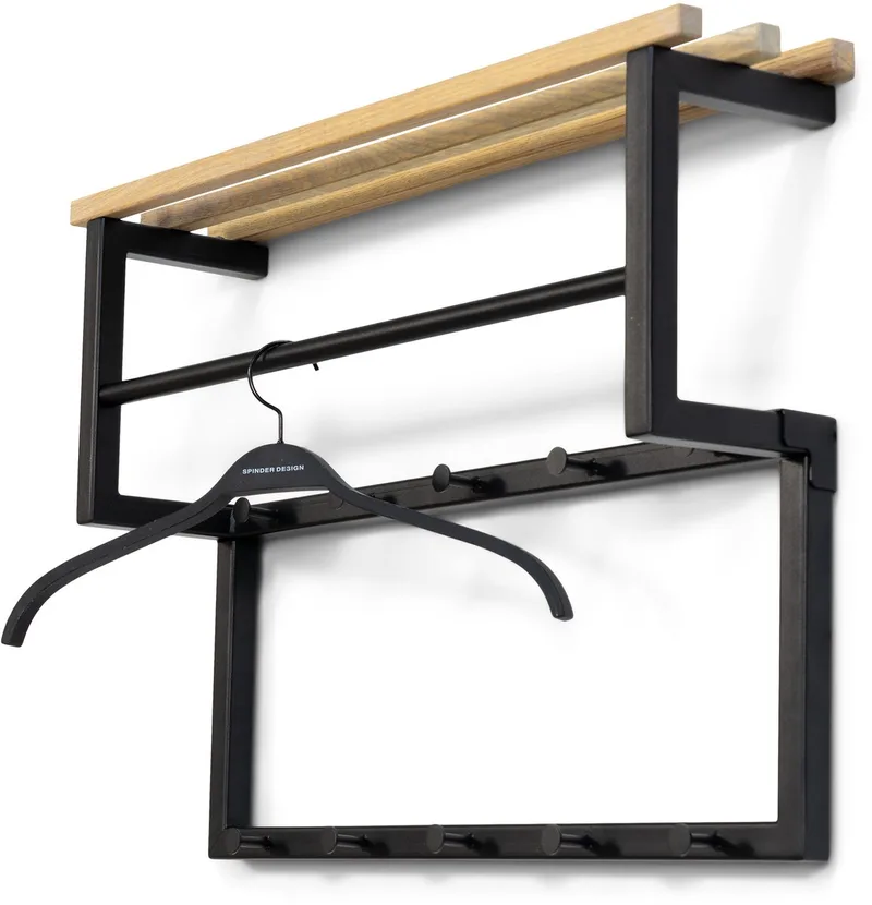 kapstok Rizzoli XS - Eiken - 10 haken - Staal by Spinder Design in Black – product photo