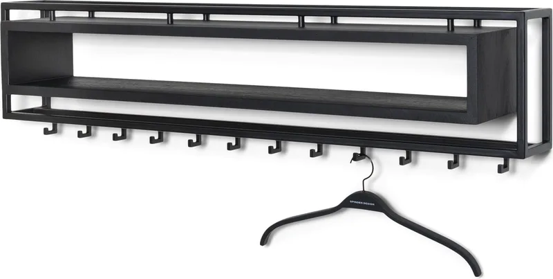 kapstok School 120 Black Edition - 12 haken - Staal von Spinder Design in Schwarz – Produktfoto