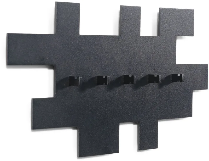 kapstok Tetromino - 5 haken - Staal från Spinder Design i Svart – produktbild