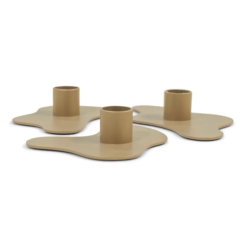 Kerzenhalter für Schmelzkerzen, organisch - Champagnerstahl (3er-Set) von Spinder Design van Spinder Design – productfoto