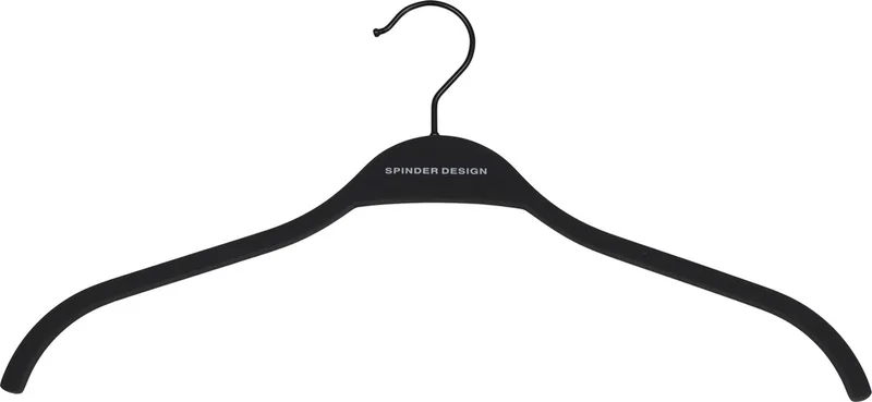 kledinghangers Rosa - set van 5 - Draaibare haak - anti slip coating by Spinder Design in Black – product photo