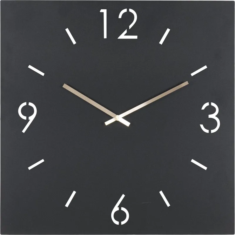 klok Time 60 X 60 - Staal van Spinder Design in Zwart – productfoto