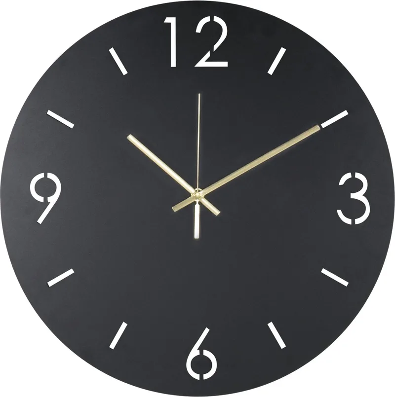klok Time Ø 40 - Staal by Spinder Design in Black – product photo
