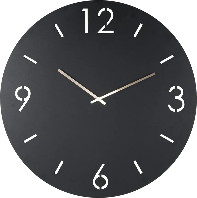 klok Time Ø 60 - Staal van Spinder Design in Zwart – productfoto