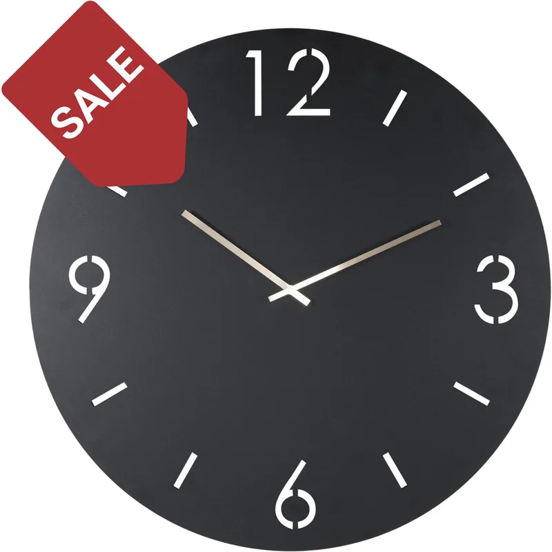klok Time Ø 80 - Staal van Spinder Design in Zwart – productfoto