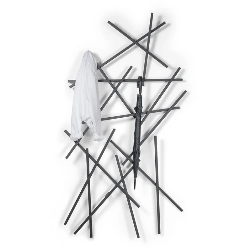 Matches Garderobenständer - schwarzer Stahl (100x184) für Wohnzimmer van Spinder Design – productfoto