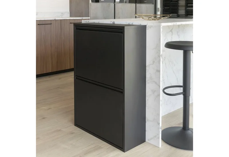 Mülltrennsystem Gigi, Metall, Breite 60 cm by Spinder Design in Black – product photo 1 of 5