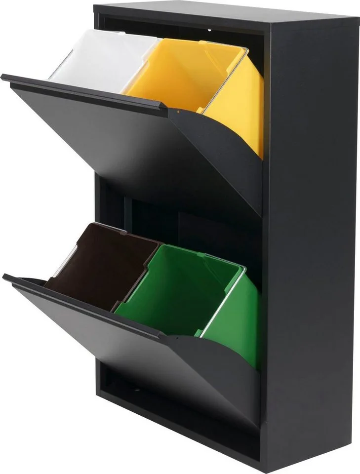 Mülltrennsystem Gigi, Metall, Breite 60 cm by Spinder Design in Black – product photo 5 of 5