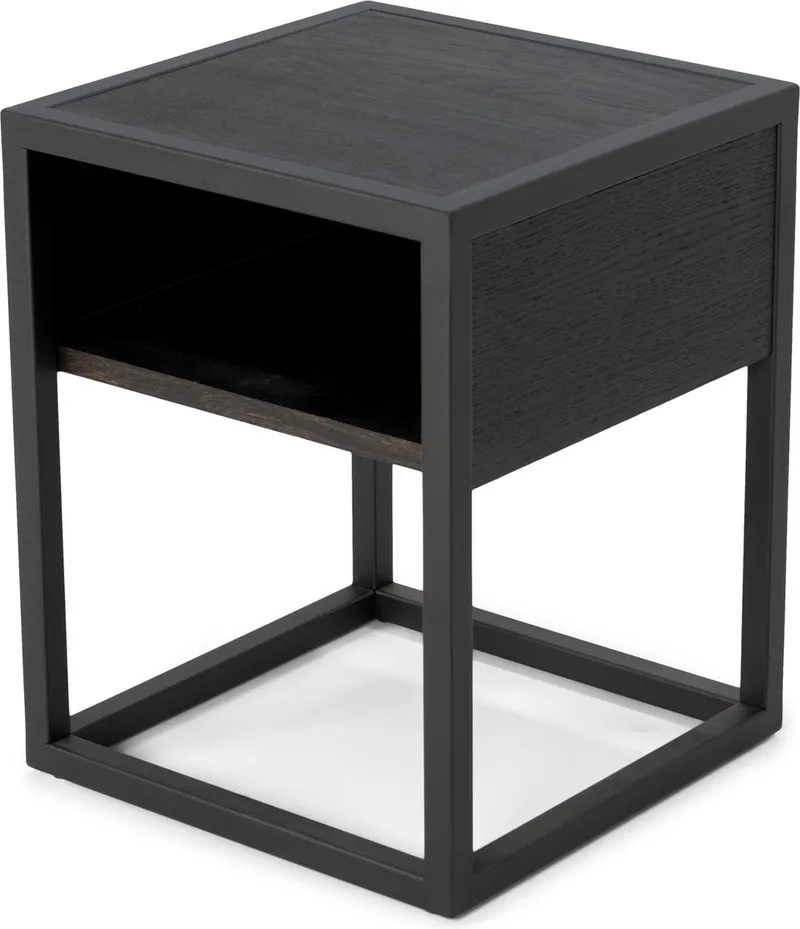 nachtkastje Diva One-Nightstand - Eikenhout by Spinder Design in Black – product photo