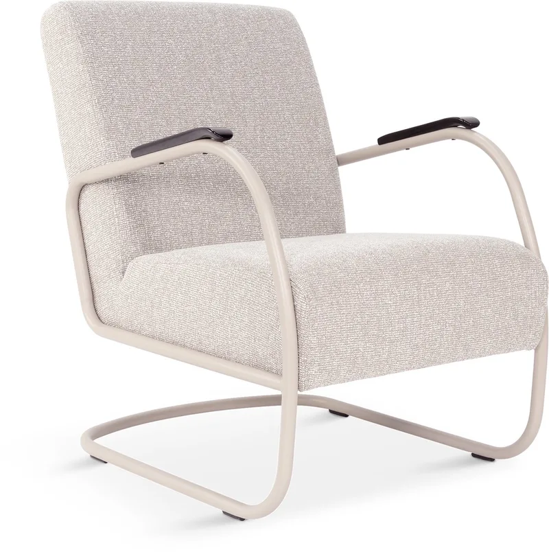Retro Fauteuil - Jacquard - Mushroom/Sandstone - Staal by Spinder Design in Mushroom – product photo