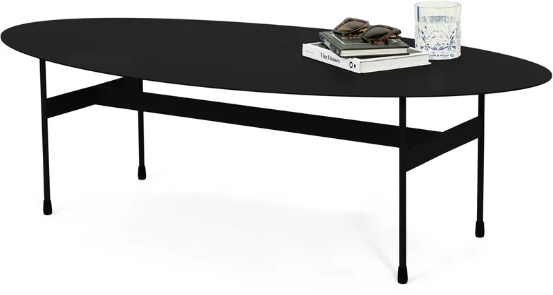 salontafel Mira Oval - Staal by Spinder Design in Black – product photo