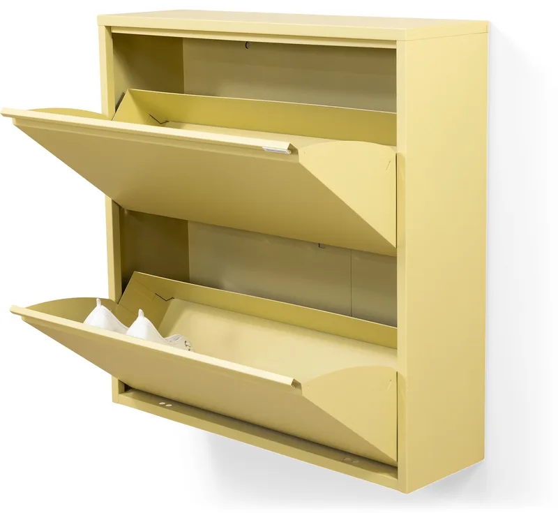 schoenenkast Billy 2 - 12 paar schoenen - Staal by Spinder Design in Butter Yellow – product photo