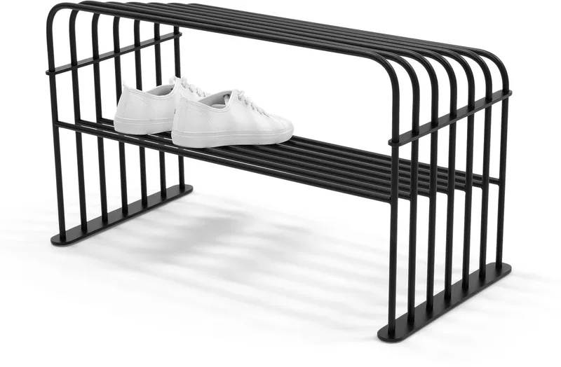 schoenenrek Grid 70 - 7 paar schoenen - Staal von Spinder Design in Schwarz – Produktfoto