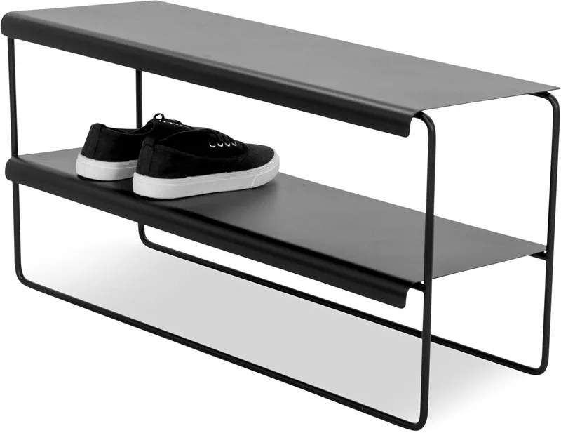schoenenrek Nivo 70 - 7 paar schoenen - Staal fra Spinder Design i Sort – produktbillede