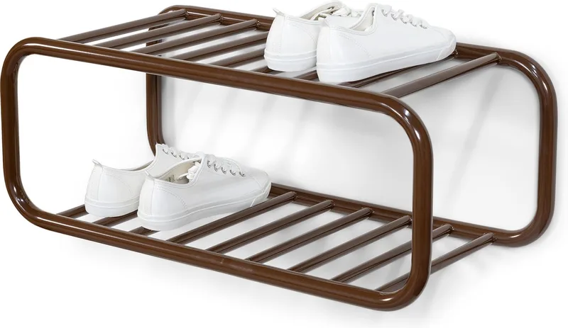 schoenenrek Retro Schoenenrek - 4 paar schoenen - Staal by Spinder Design in Chocolate Brown – product photo