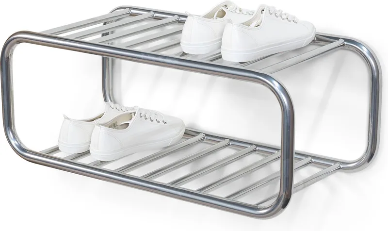 schoenenrek Retro Schoenenrek - Groovy Chrome - 4 paar schoenen - Staal by Spinder Design in Nikkel – product photo