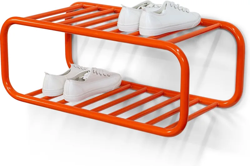 schoenenrek Retro Schoenenrek - Pure Orange - 4 paar schoenen - Staal van Spinder Design in Oranje – productfoto