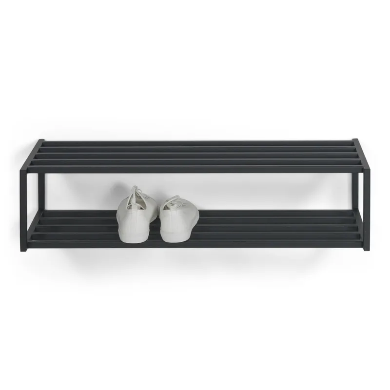 Schulschuhregal mit 2 Regalen, schwarzer Stahl, Spinder Design, 78x30,5 cm von Spinder Design – Produktfoto