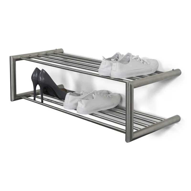 Soenz Schuhregal, m. 2 Böden - Stahl (80x23) Grau van Spinder Design – productfoto