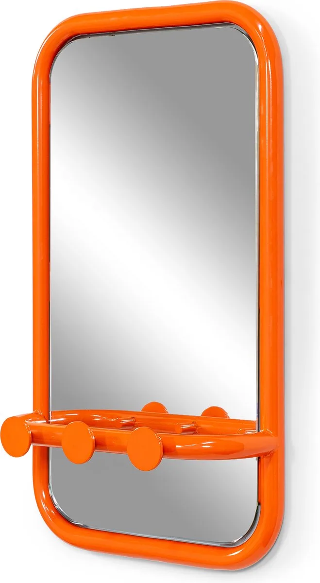 spiegel Retro Spiegel - Pure Orange - 3 haken - Staal by Spinder Design in Orange – product photo