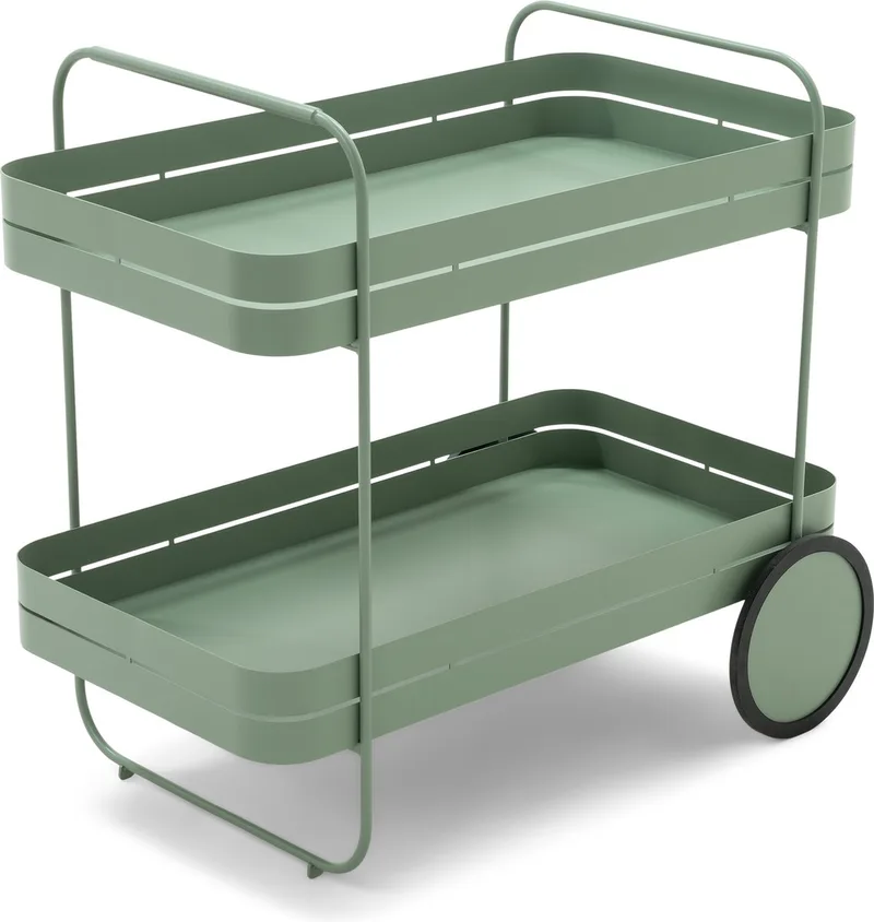 trolley Gin & Trolley - Staal van Spinder Design in Dusty Green – productfoto