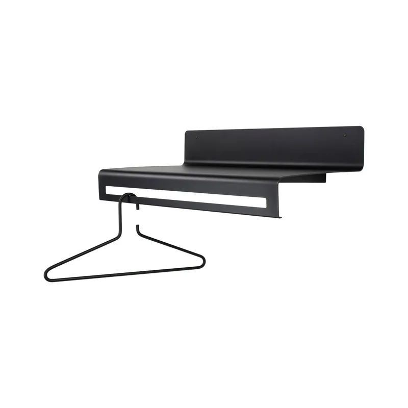 Wave Garderobenständer mit Ablage, schwarzer Stahl (B:60) by Spinder Design – product photo