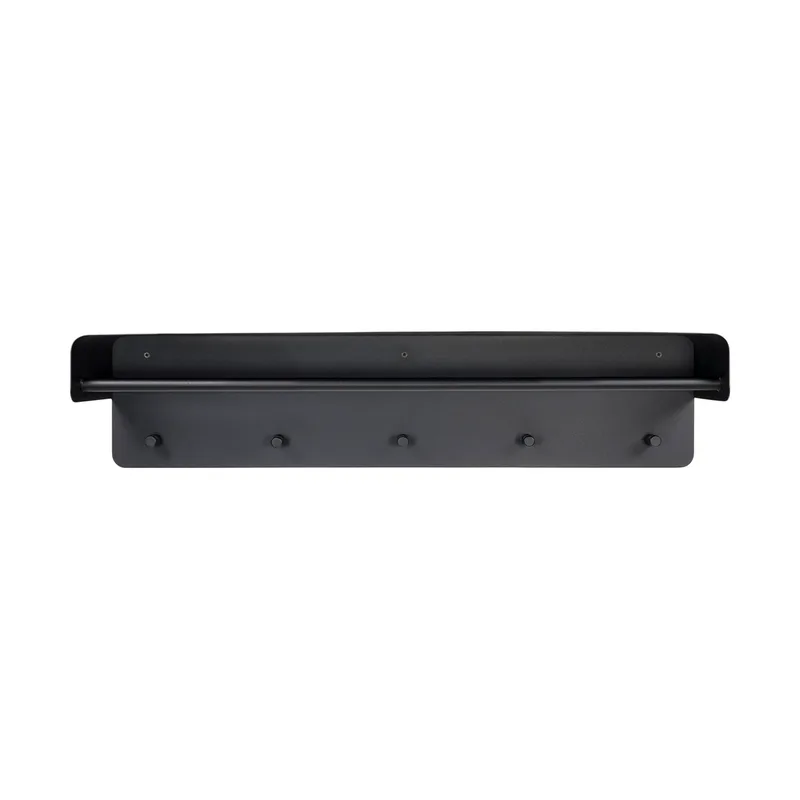 Winkel Garderobenständer, m. 5 Haken - schwarzer Stahl (B:70) für Männer, aus schwarzem Stahl, 70 cm Breite by Spinder Design – product photo