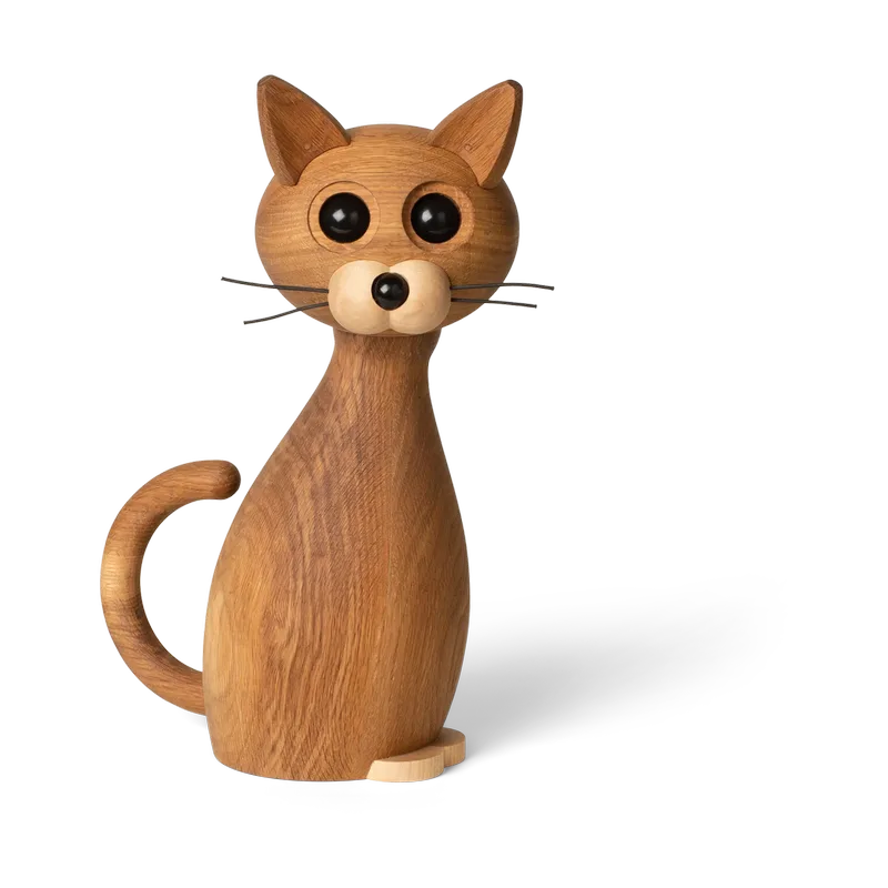 Lucky Katze Dekoration 42 cm Eiche-Ahorn von Spring Copenhagen – Produktfoto