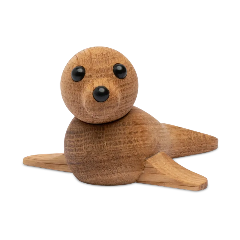Mini Seehund Dekoration 9 cm Eiche von Spring Copenhagen – Produktfoto