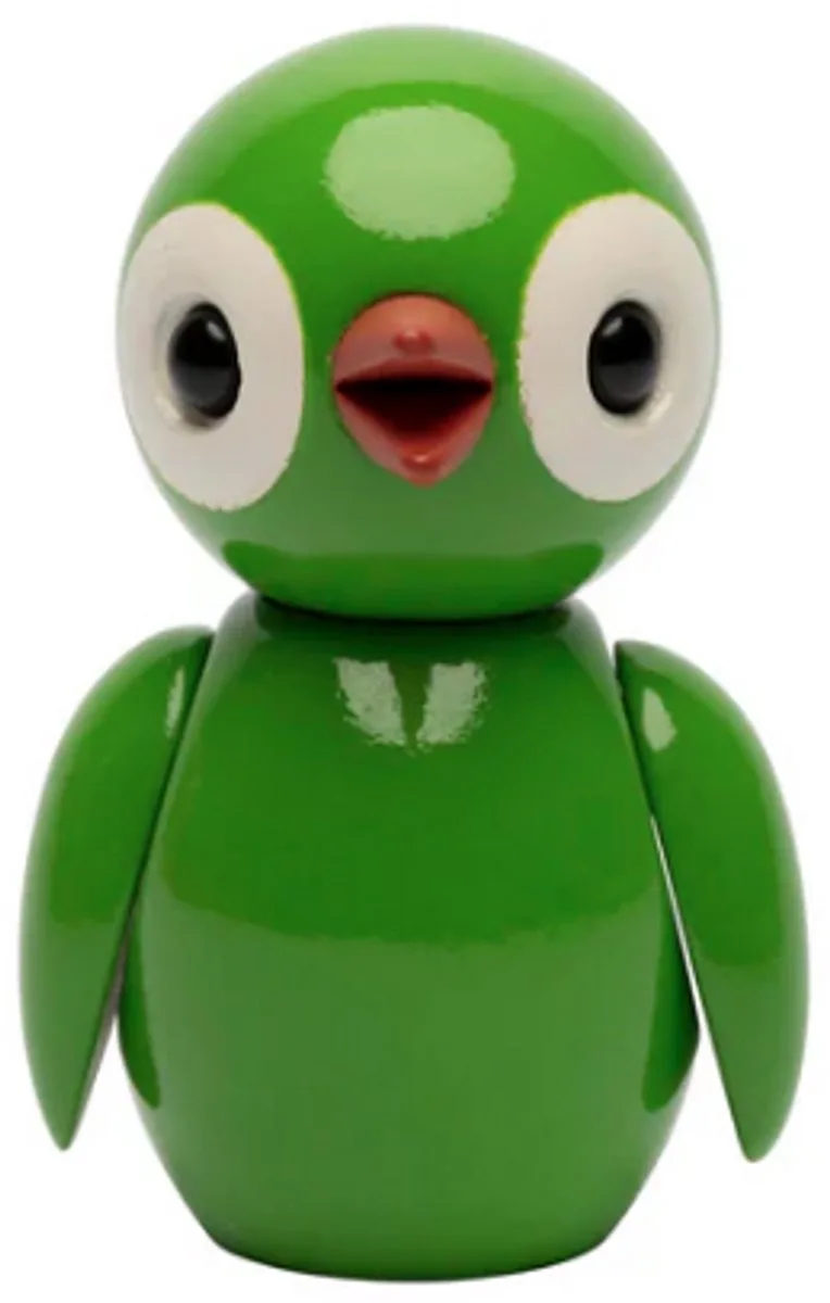 Spring Birds "Grateful" Green 31g H6.5xW4.2xL4.5cm (made in Vietnam) speelgoedfiguur kinderen en volwassenen by Spring Copenhagen in Green – product photo