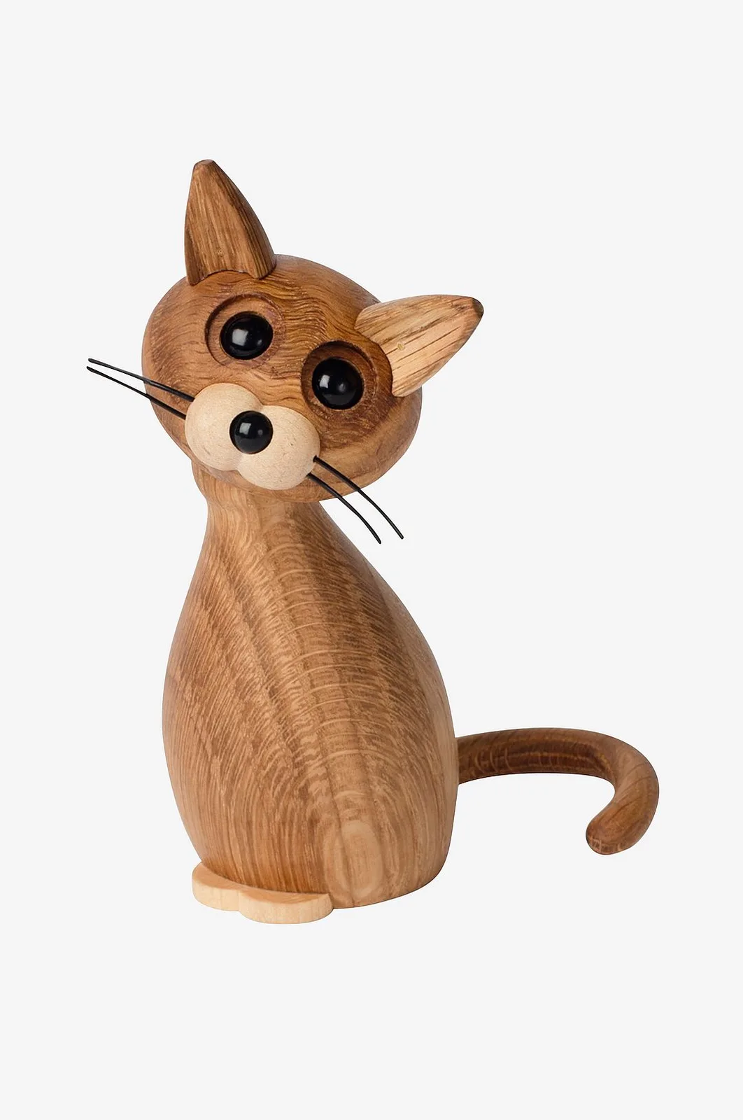 Trædekoration Kat Lucky The Cat 15,9 cm - Pynteting by Spring Copenhagen in Natural – product photo