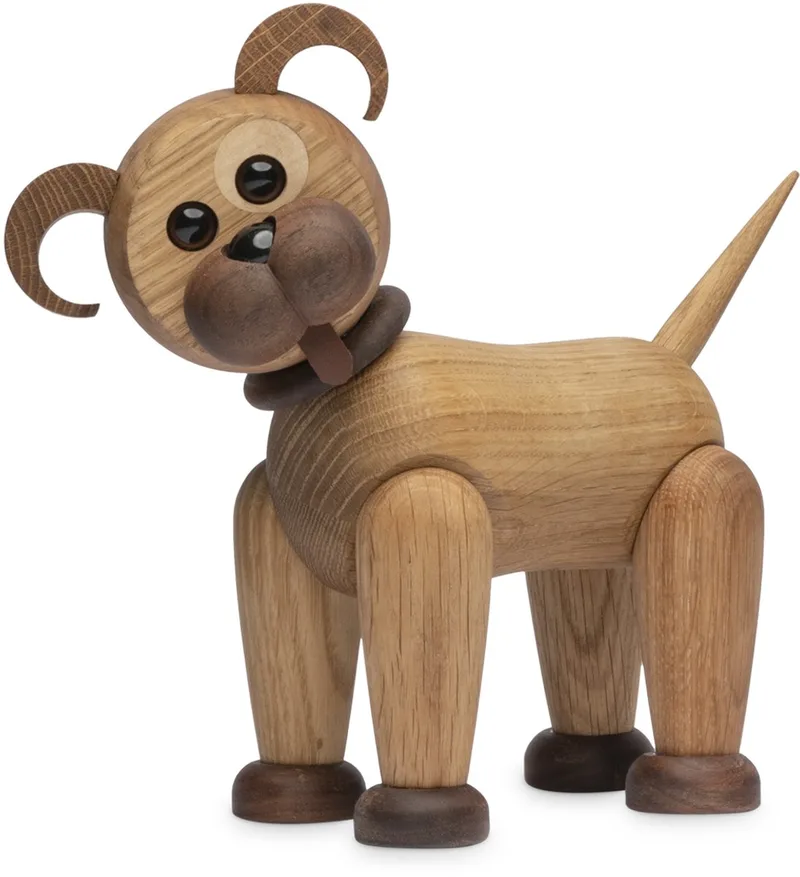 Wooden Figure Animal Dog "Buddy" 600g H20.5xW11xL20cm (made in Vietnam) speelgoedfiguur kinderen en volwassenen från Spring Copenhagen i Brun – produktbild