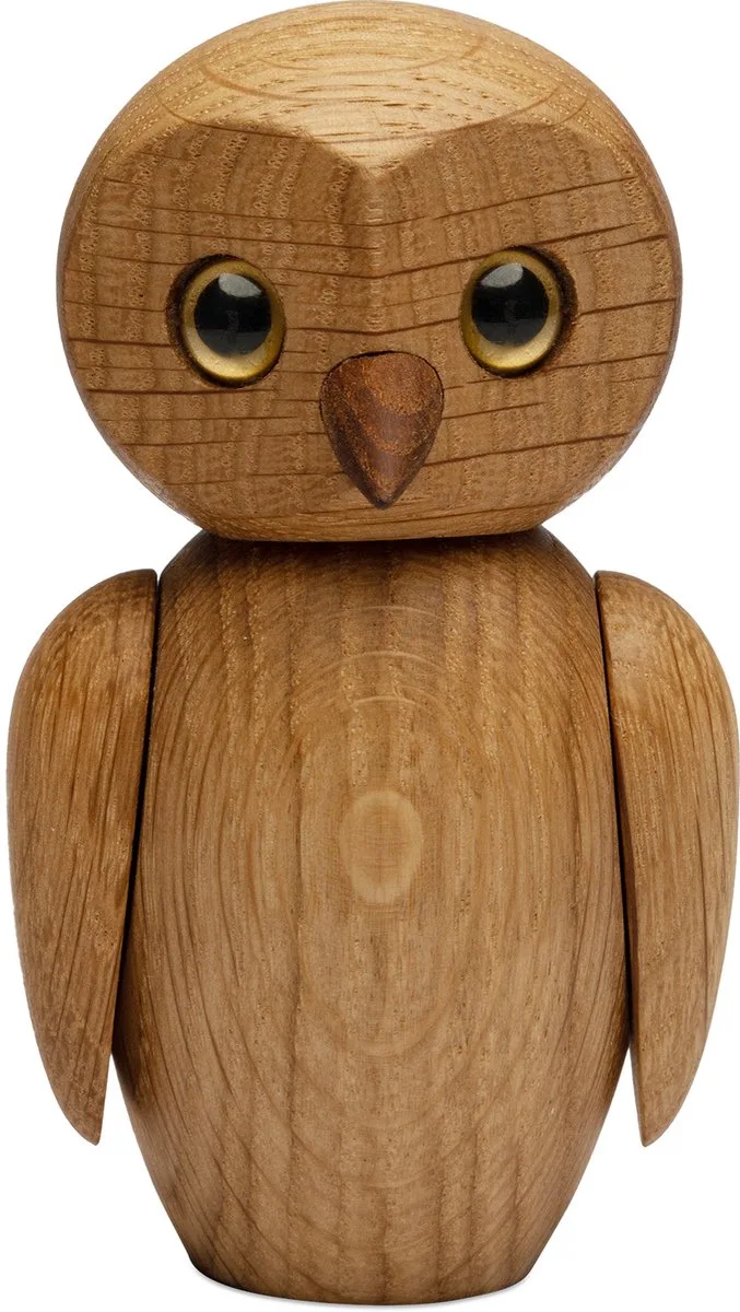 Wooden Figure Animal Owl "Clever" 77g H9.8W5.5xL5cm (made in Vietnam) speelgoedfiguur kinderen en volwassenen de Spring Copenhagen en Marron – photo du produit