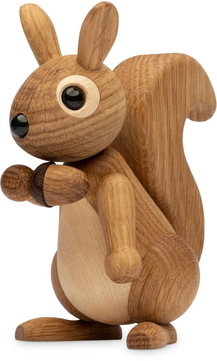 Wooden Figure Animal Squirrel "Hazel" 110g H11.5W6.5xL10.5cm (made in Vietnam) speelgoedfiguur kinderen en volwassenen by Spring Copenhagen in Brown – product photo