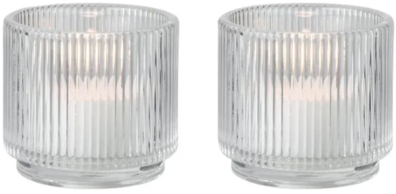 Pilastro theelichthouder H6cm D6.5cm set van 2 helder von Stelton in Glas – Produktfoto