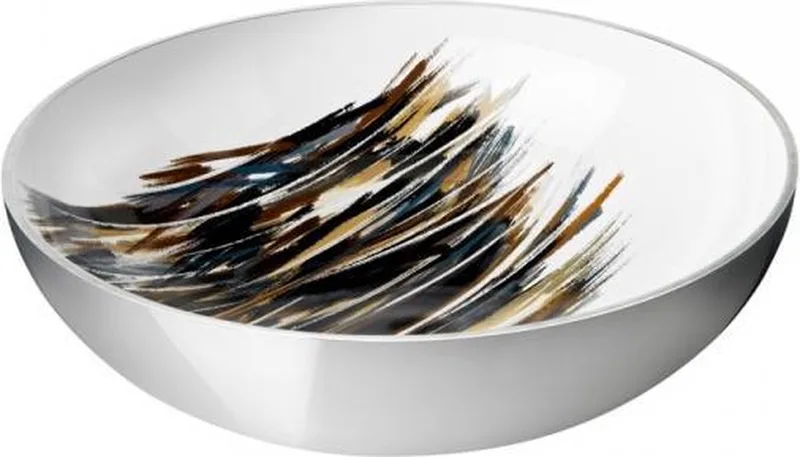 Stockholm Lignum Schaal large 40 cm von Stelton in Wit, bruin, zilver – Produktfoto
