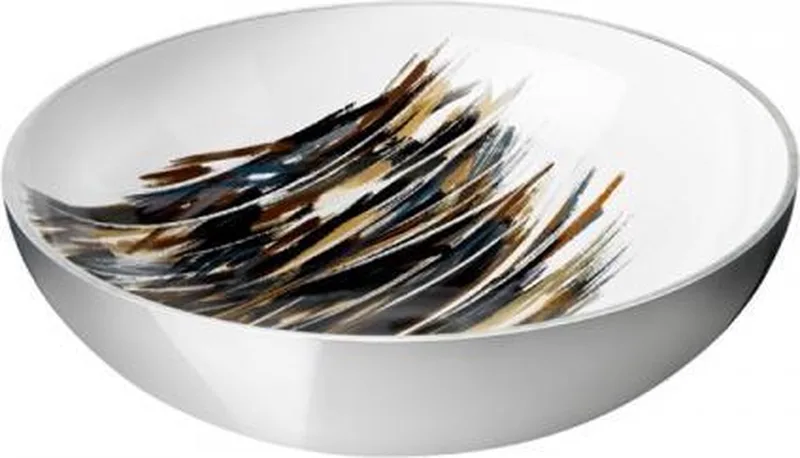 Stockholm Lignum Schaal medium 30 cm von Stelton in Wit, bruin, zilver – Produktfoto