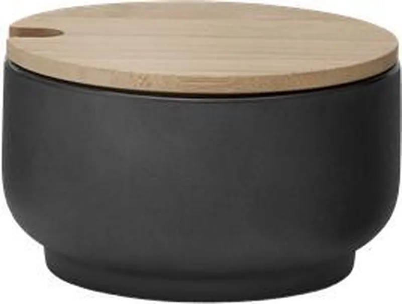 Theo - Suikerpot - Aardewerk - Bamboe - 9 x 5,5 x 9 cm de Stelton en Zwart – photo du produit
