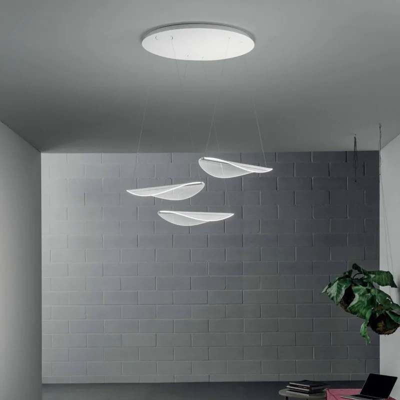 Diphy LED hanglamp, 3-lamps, DALI-Push van Stilnovo in Signaalwit (RAL 9003) – productfoto