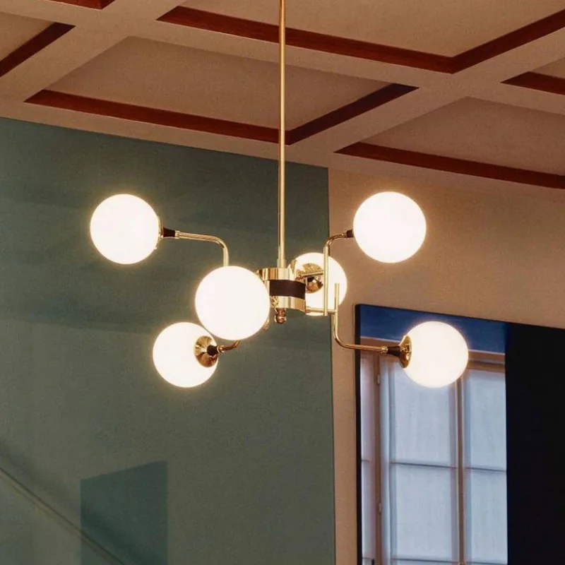 hanglamp Galassia, goudkleurig, lengte 91 cm van Stilnovo in Goudkleurig, wit – productfoto