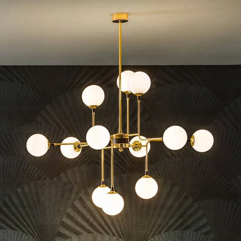 hanglamp Galassia, goudkleurig, Ø 120 cm, 12-lamps. från Stilnovo i Guld, Vit – produktbild