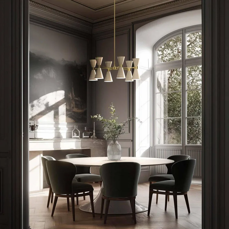 hanglamp Megafono, Ø 100 cm, ivoorkleurig de Stilnovo en Ivoorkleurig, goudkleurig – photo du produit