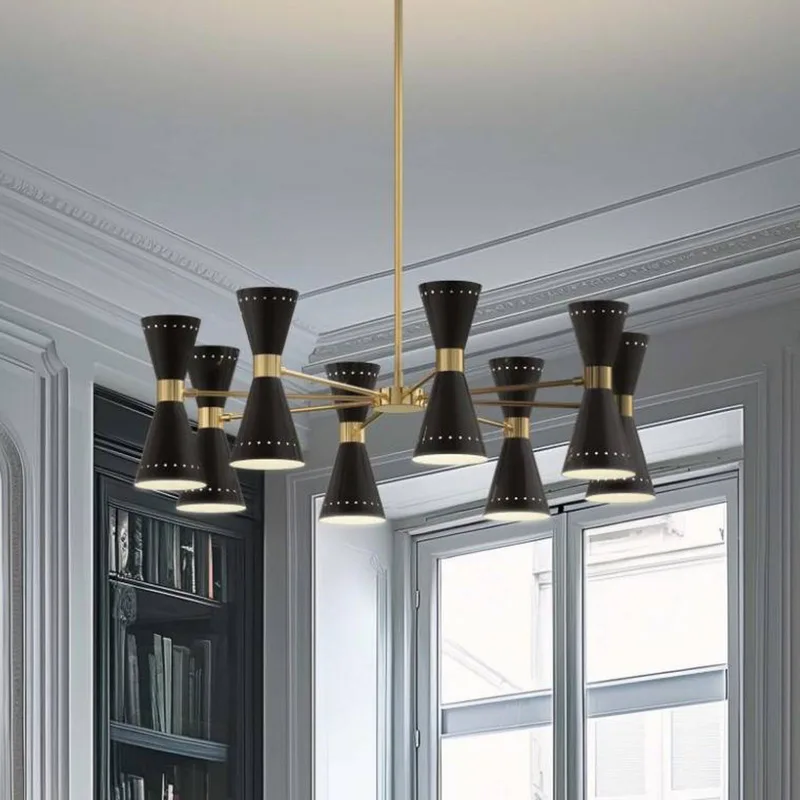 hanglamp Megafono, Ø 100 cm, zwart, 16-vleugelig. de Stilnovo en Zwart, goudkleurig – photo du produit