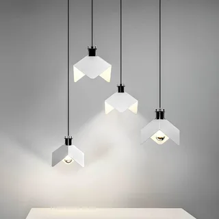 hanglamp Triedo, wit, lengte 29 cm, metaal fra Stilnovo i Hvid, Sort – produktbillede 4 af 5