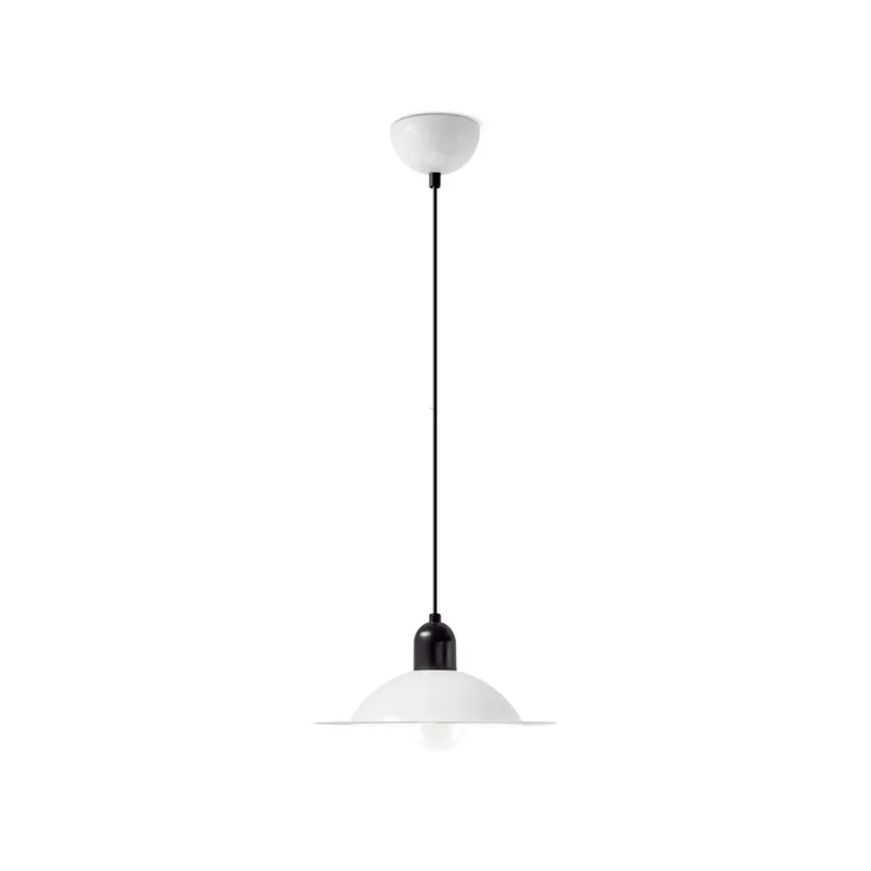 Lampiatta LED hanglamp, Ø 28 cm, wit de Stilnovo en Wit (RAL 9016), zwart – photo du produit