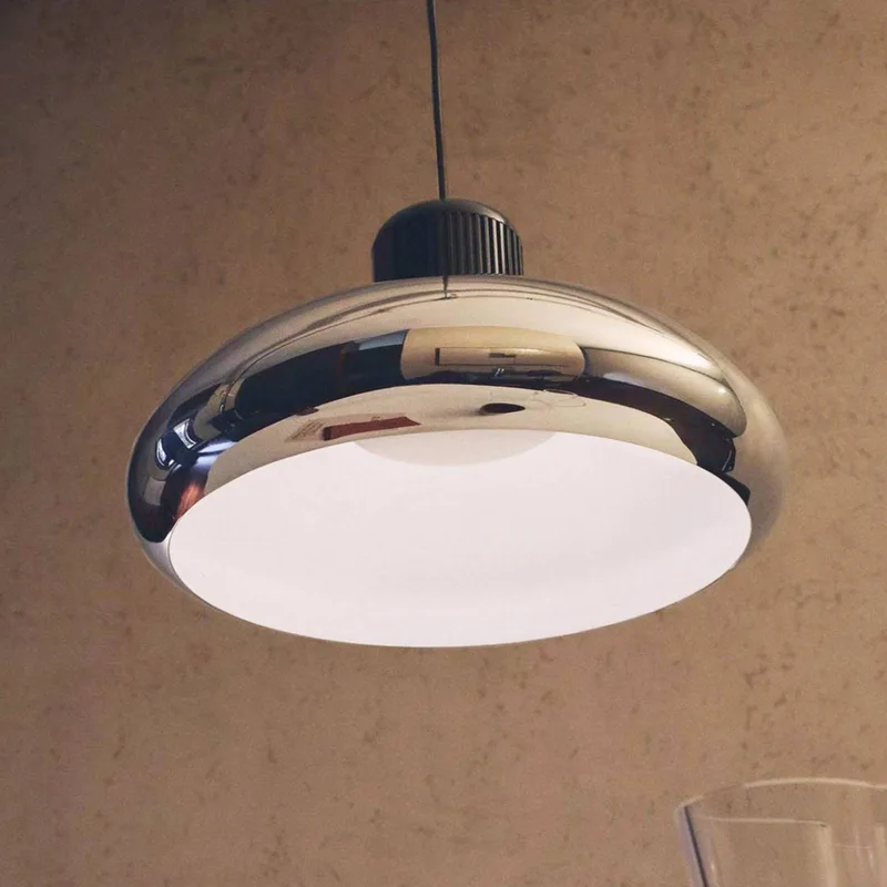 LED hanglamp Trepiù, chroom/zwart, Ø 40 cm från Stilnovo i Chroomkleurig, zwart – produktbild