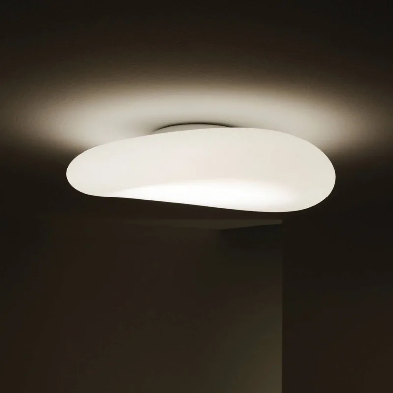 Mr. Magoo LED plafondlamp, DALI, Ø115cm van Stilnovo in Wit gemonteerd (RAL 9003), wit opaal – productfoto